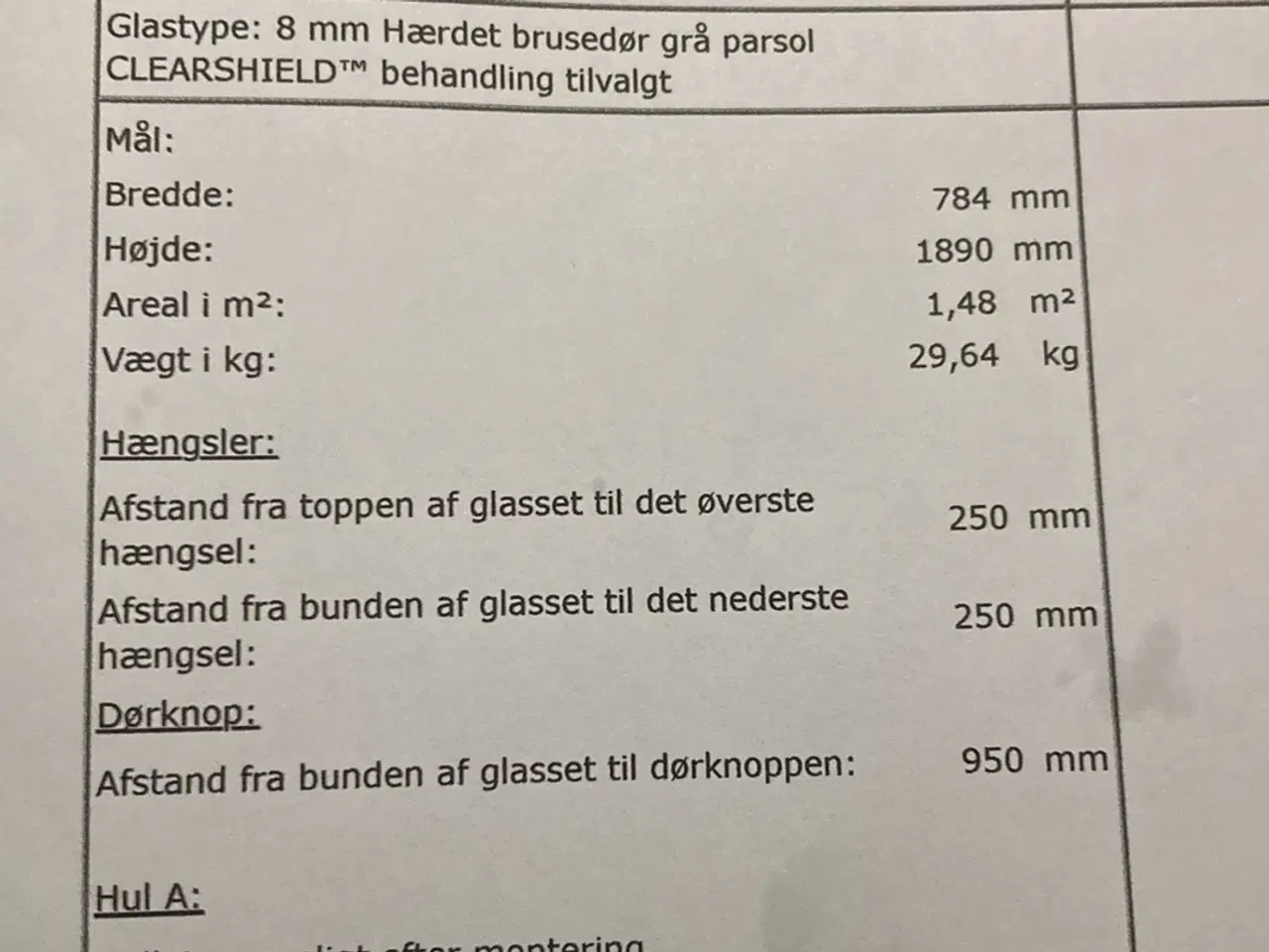 Billede 4 - glasdør til bad ,mørktonet