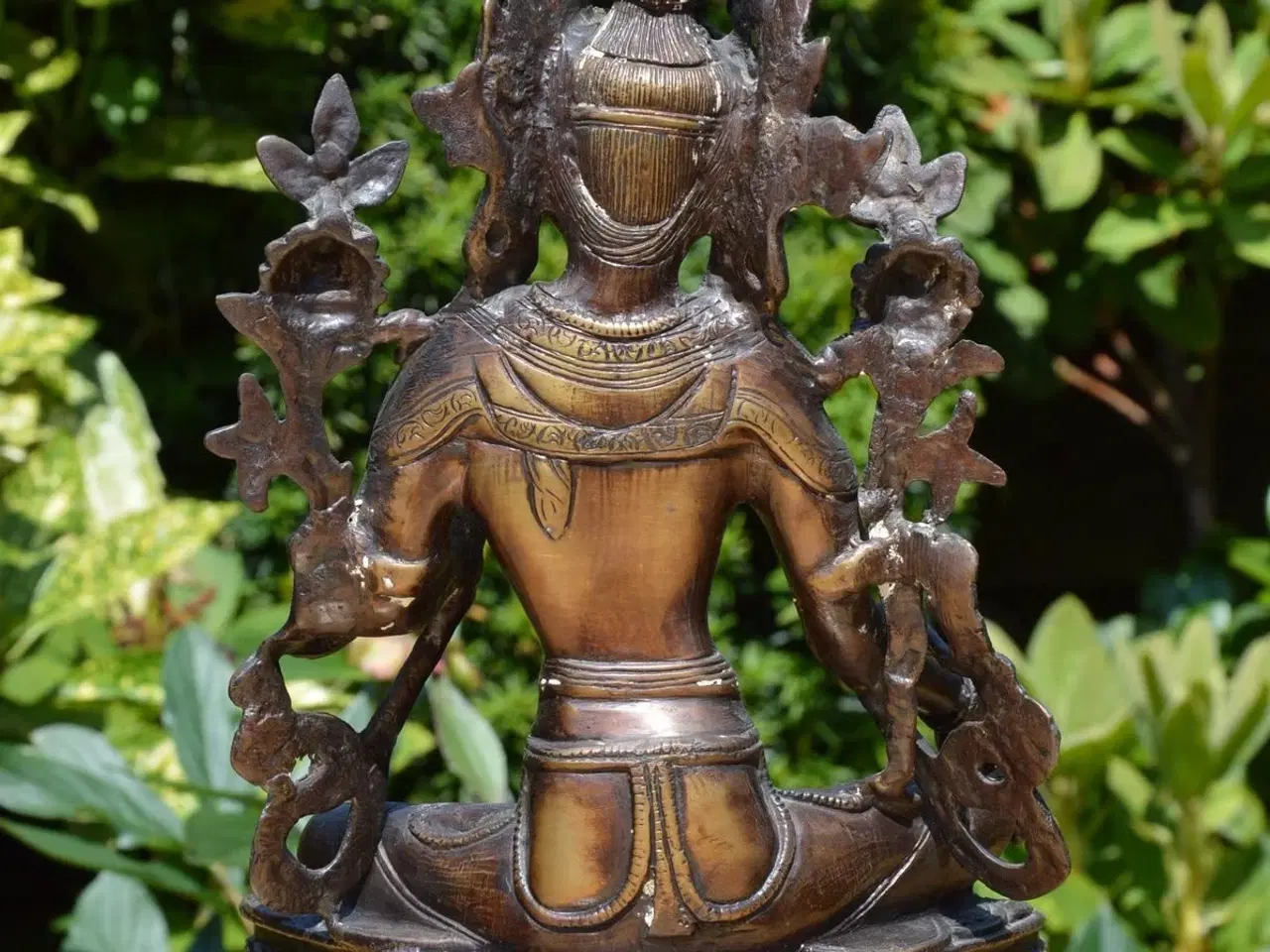 Billede 8 - Stor bronzestatue af Grøn Tara, 37 cm, Nepal