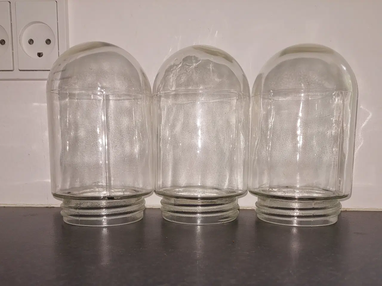 Billede 1 -  3 staldlampeglas til udendørs lamper