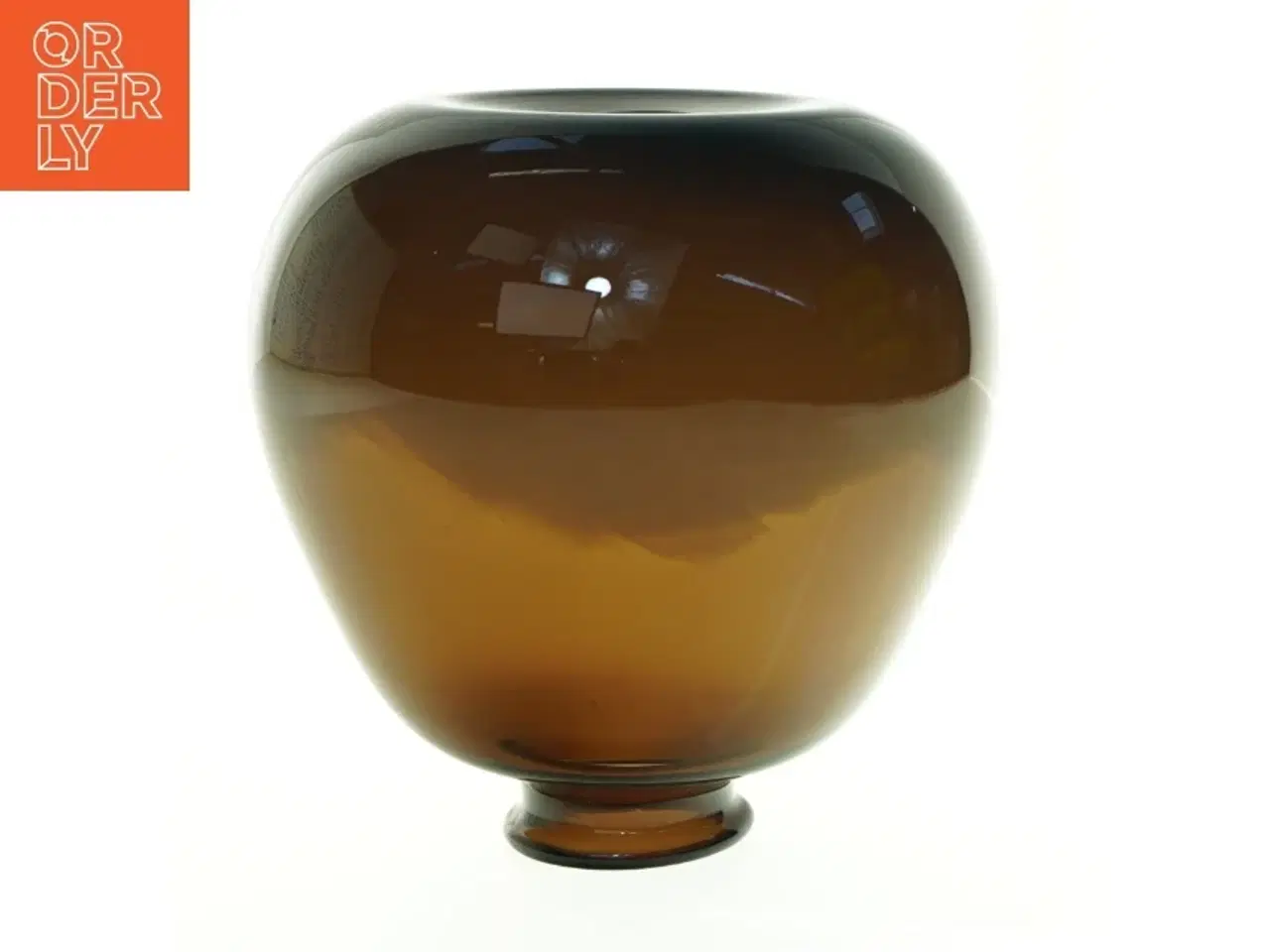 Billede 2 - Brun glasvase (str. 20 x 20 cm)