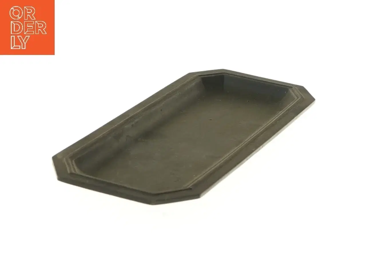 Billede 1 - Sort bakke i discometal med kant (str. 11,5x27,5 cm)