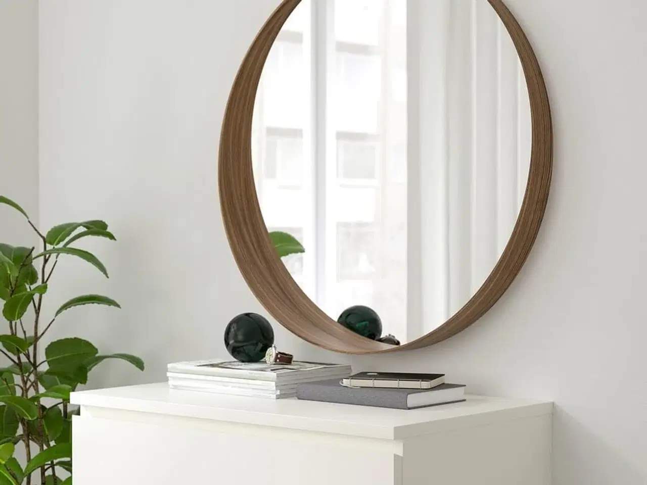 Billede 5 - IKEA STOCKHOLM Rundt vægspejl træramme