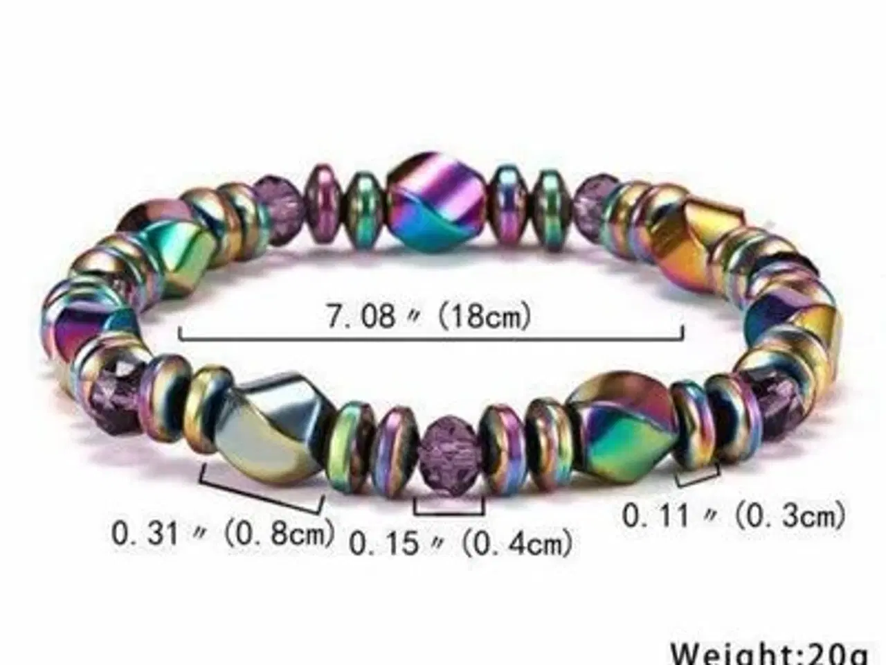 Billede 4 - Blod stens armbånd/Multifarvet Hematit