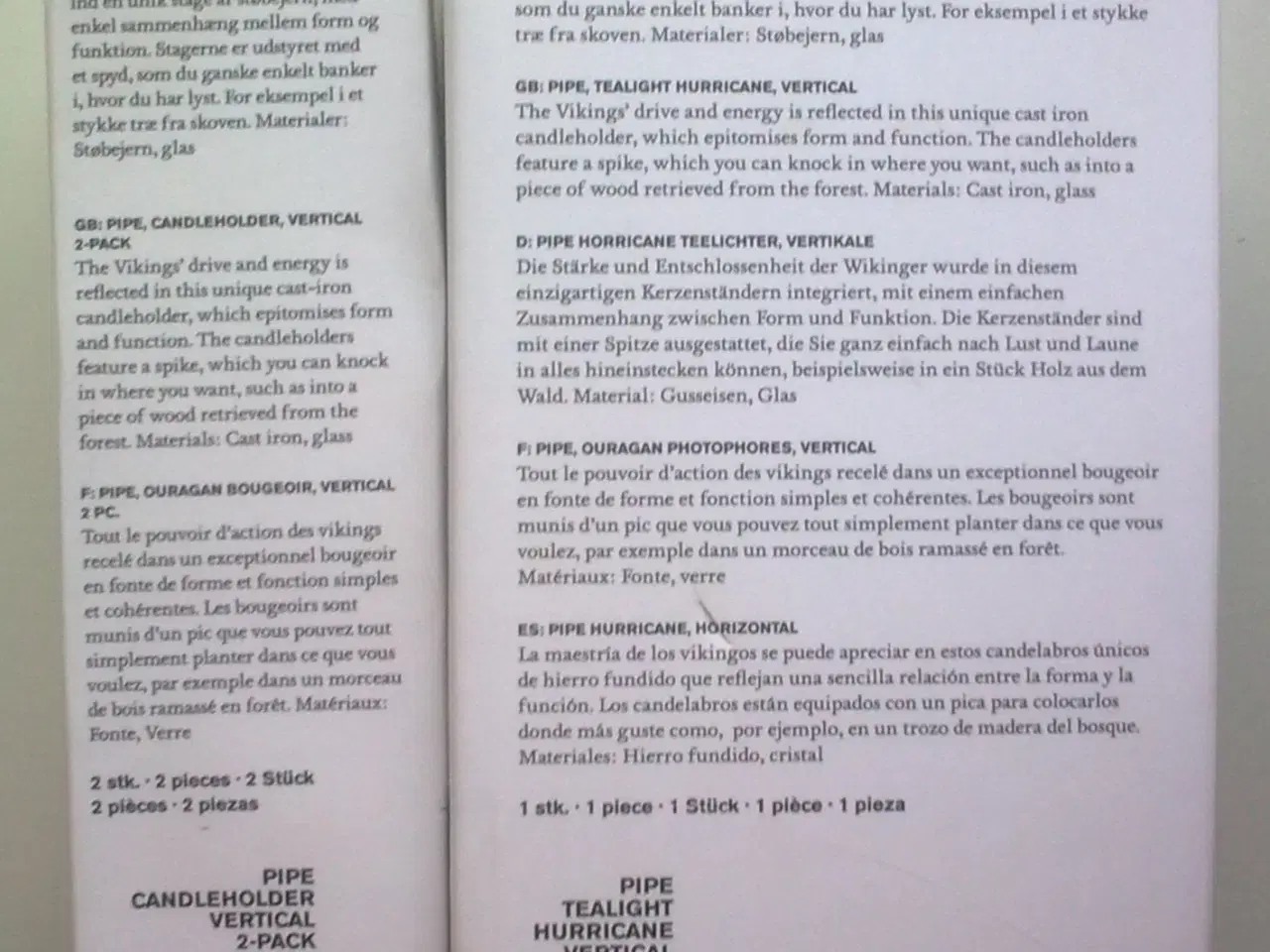 Billede 3 - Støbejern søm MENU lysestage natur træstamme DIY