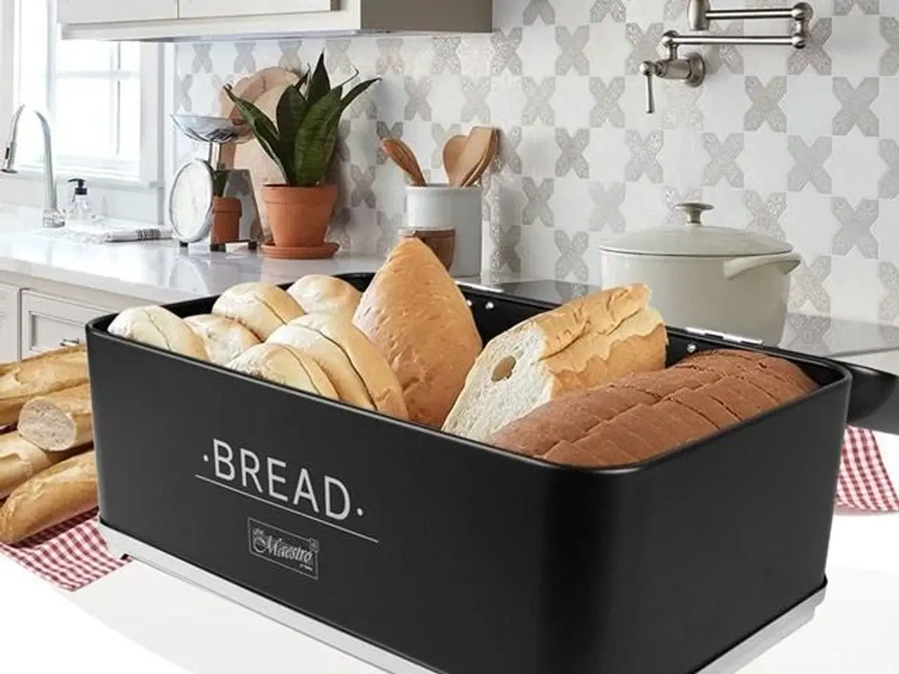 Billede 3 - Brødkasse Maestro MR-1677-AR-BL – sort rustfrit stål