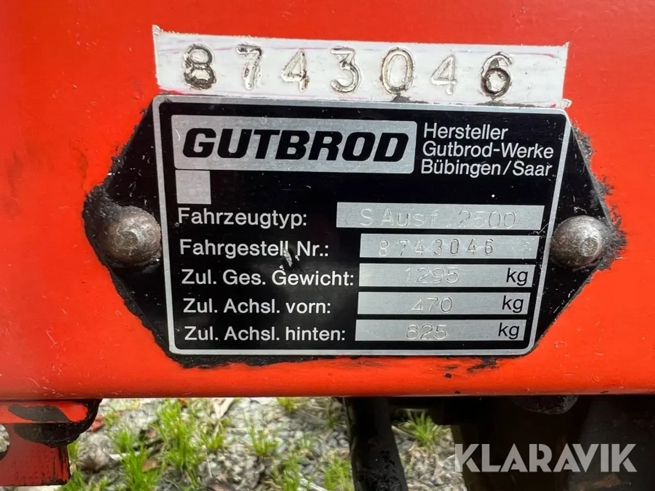 Billede 6 - Redskabsbærer Gutbrod 2500S