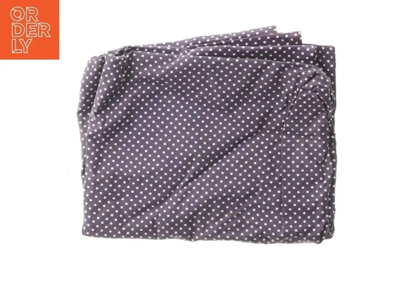 Billede 1 - Coated tekstil dug i lilla med hvide prikker (str. 214x276 cm)