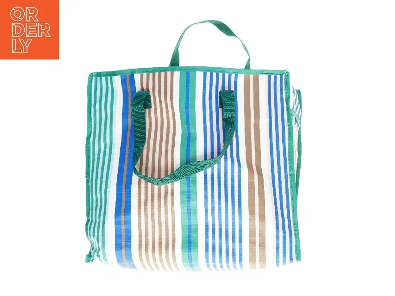 Billede 1 - Strandtaske med striber (str. 34 x 23 x 38 cm)