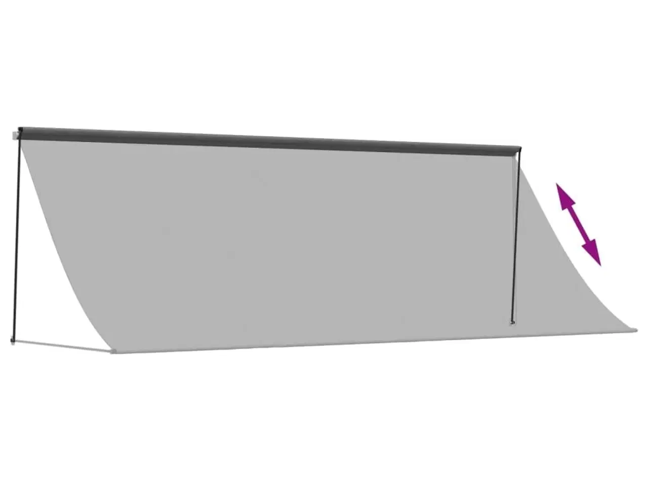 Billede 6 - Markise 400x150 cm sammenrullelig stof og stål antracitgrå