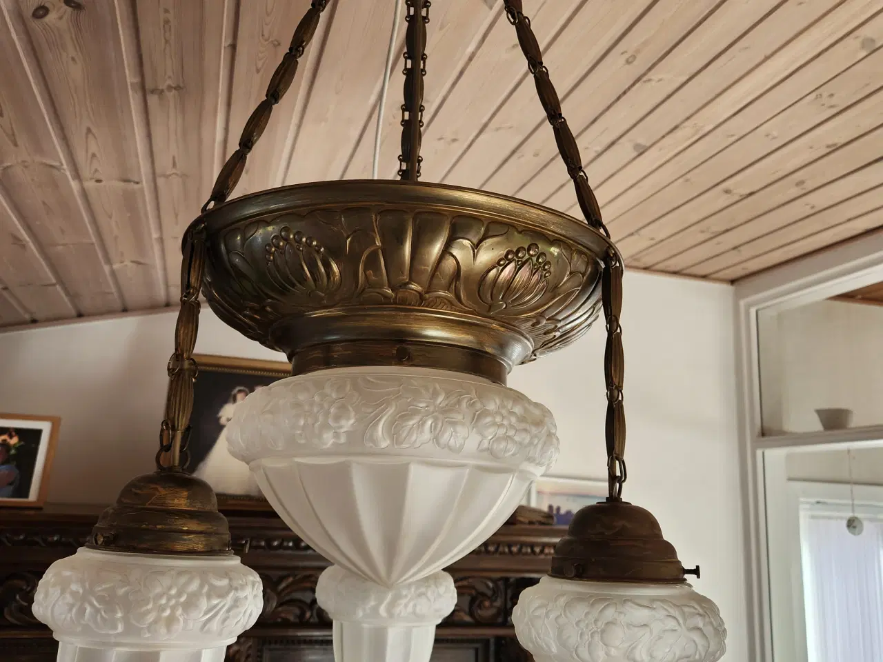 Billede 13 - Komplet spisestue i mørkbejdset eg.