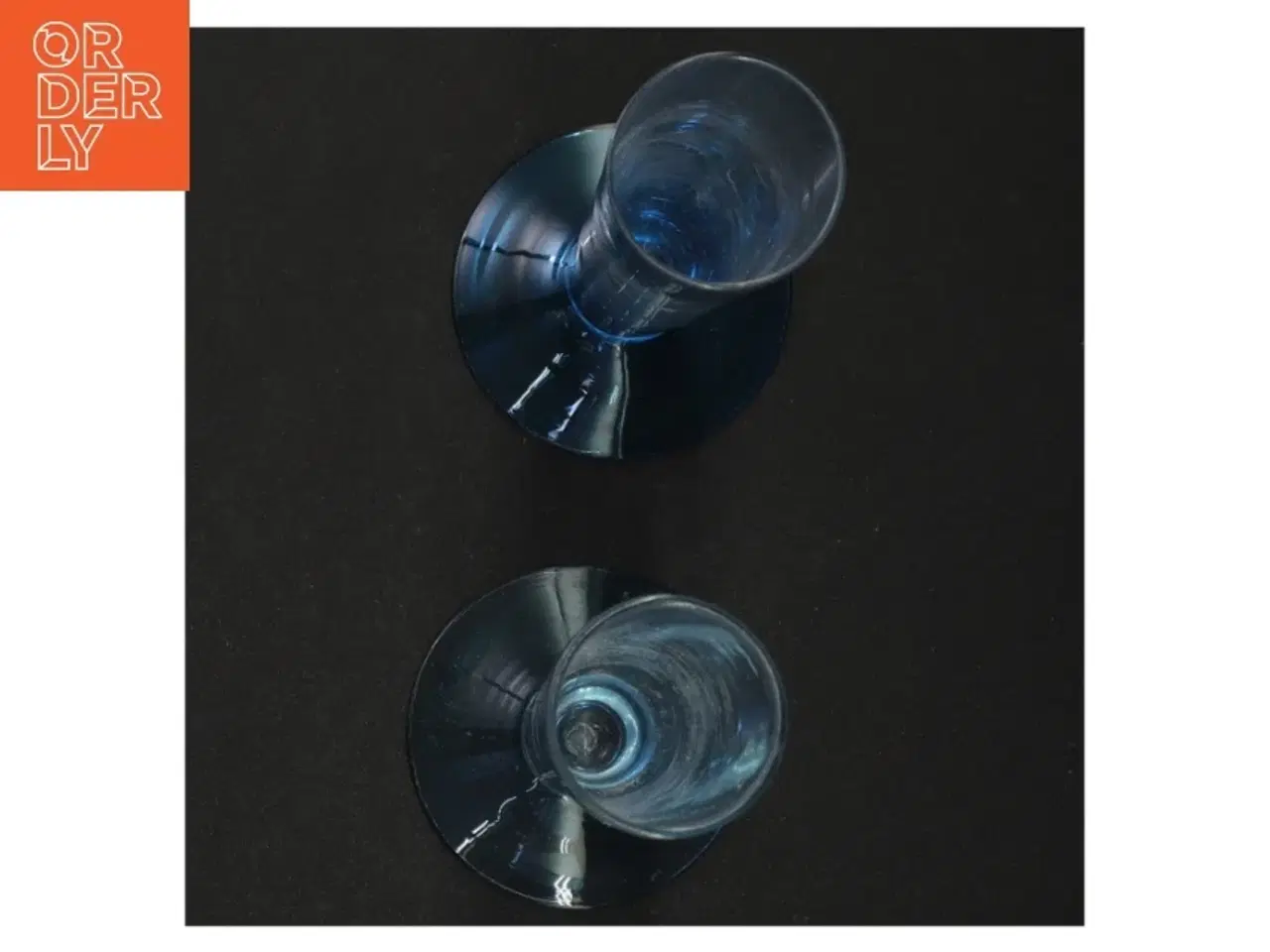 Billede 4 - Blå dram glas (str. 15 x 6 cm)