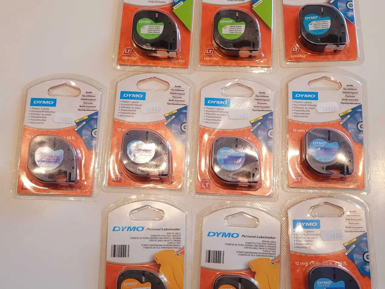 Billede 1 - 10 stk. Dymo LetraTag labels 12mmx4m