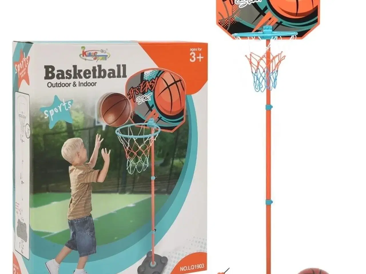 Billede 1 - Bærbart basketballsæt justerbart 109-141 cm