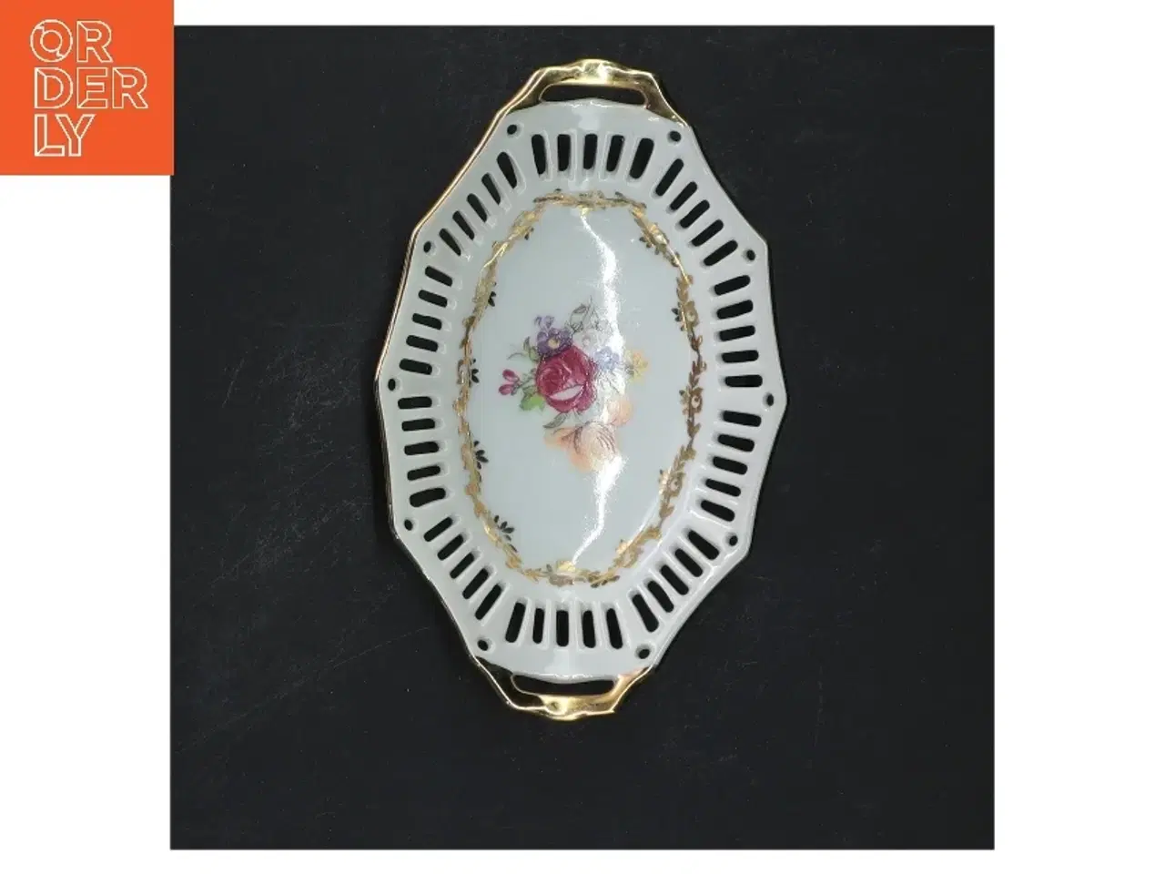 Billede 1 - Porcelænsfad med blomstermotiv - 14 cm