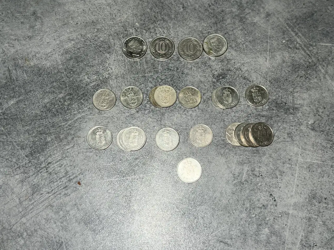 Billede 3 - Danske mønter  4X10 kr 20X 1kr  giv et bud