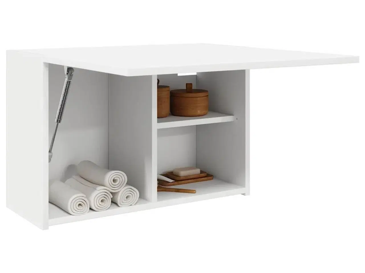 Billede 1 - Væghængt badeværelsesskab 60x25x40 cm konstrueret træ hvid