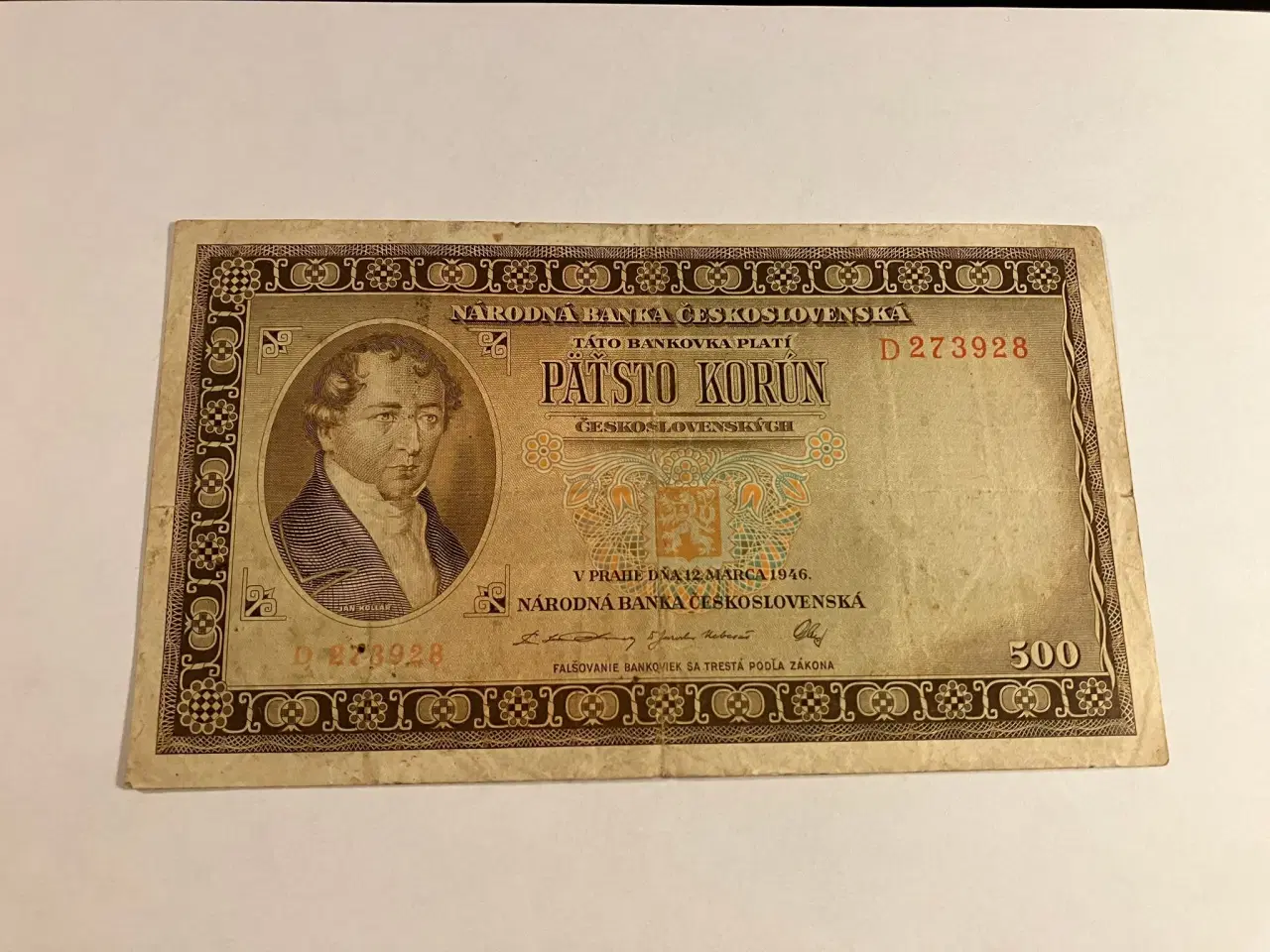Billede 1 - 500 Korun 1946 Czechoslovakia