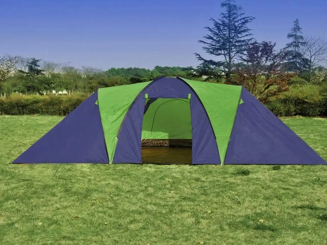 Billede 3 - 9-personers campingtelt stof blå og grøn