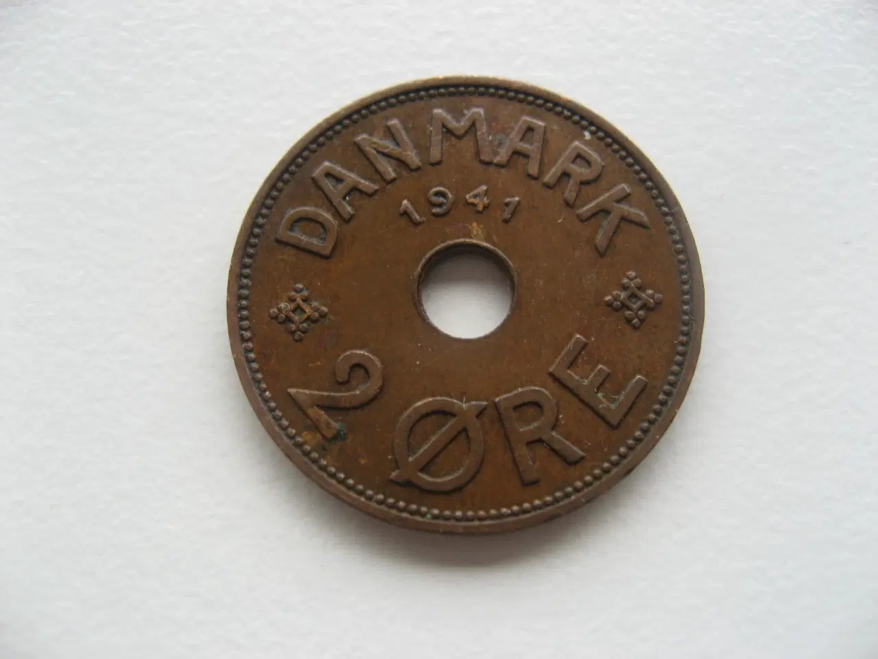 Billede 1 - Færøerne flot kobber 2 øre 1941 U/Hjerte 