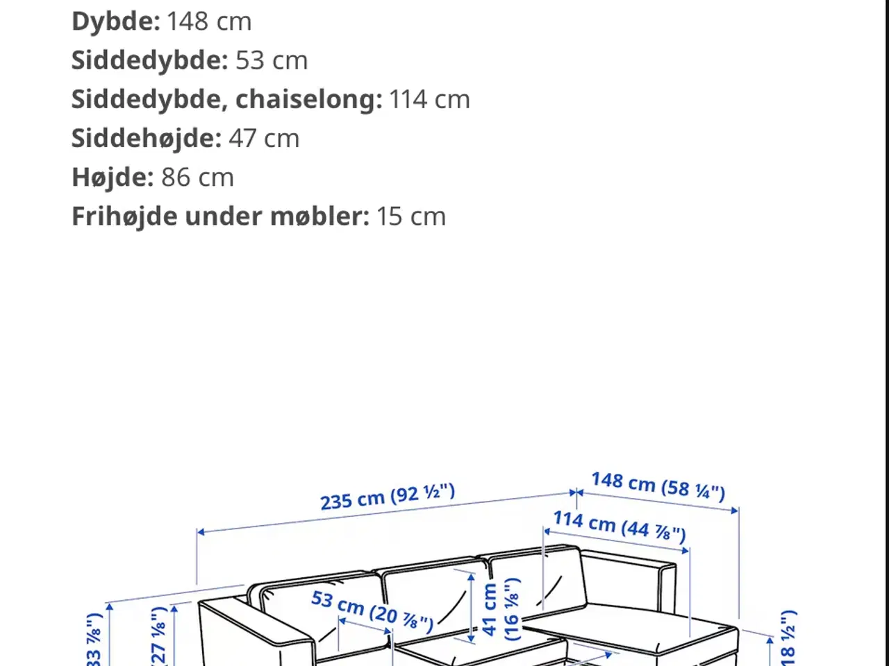 Billede 3 - Sofa m chaiselong 