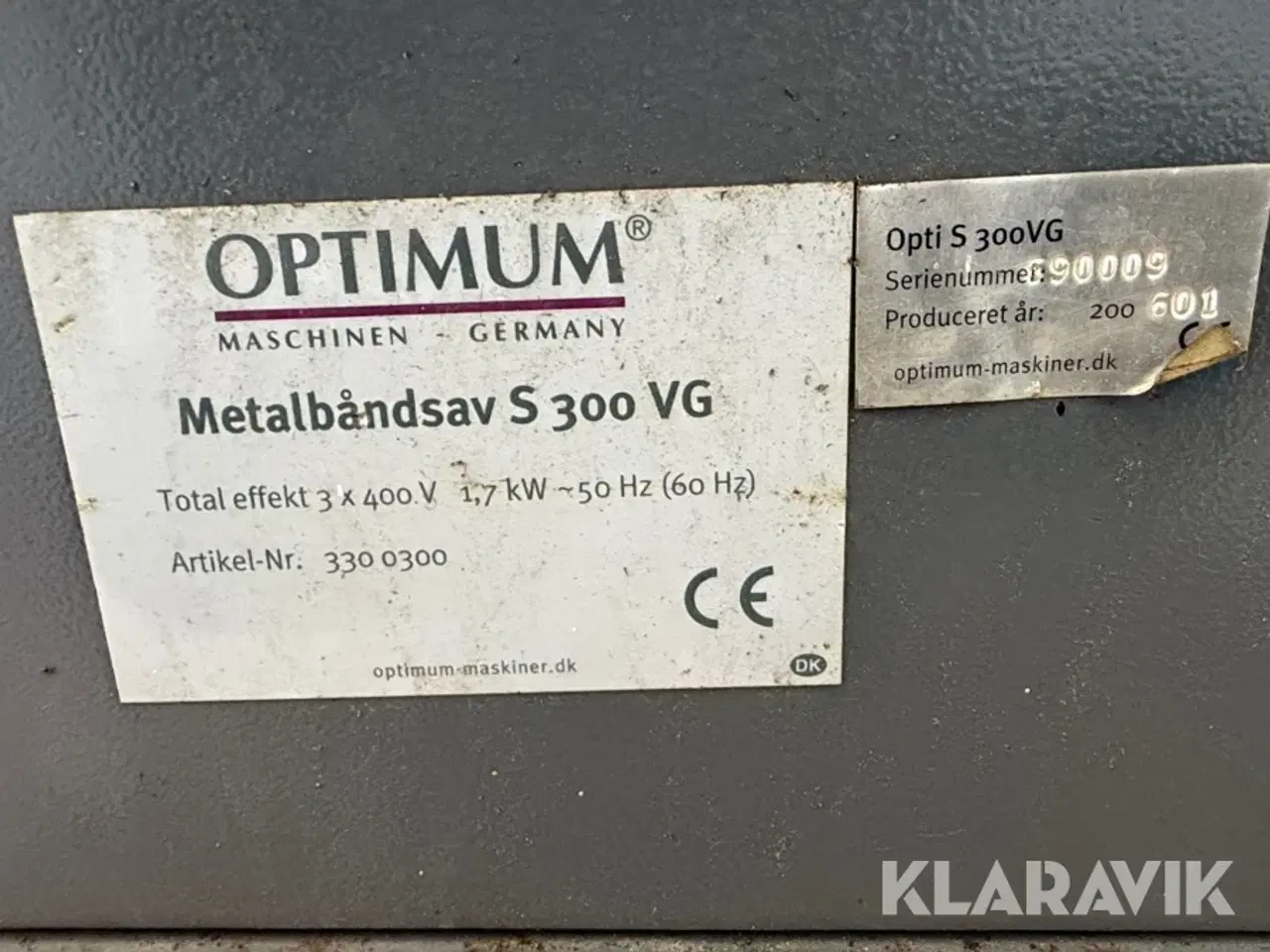 Billede 5 - Metalbåndsav Optimum S 300 VG