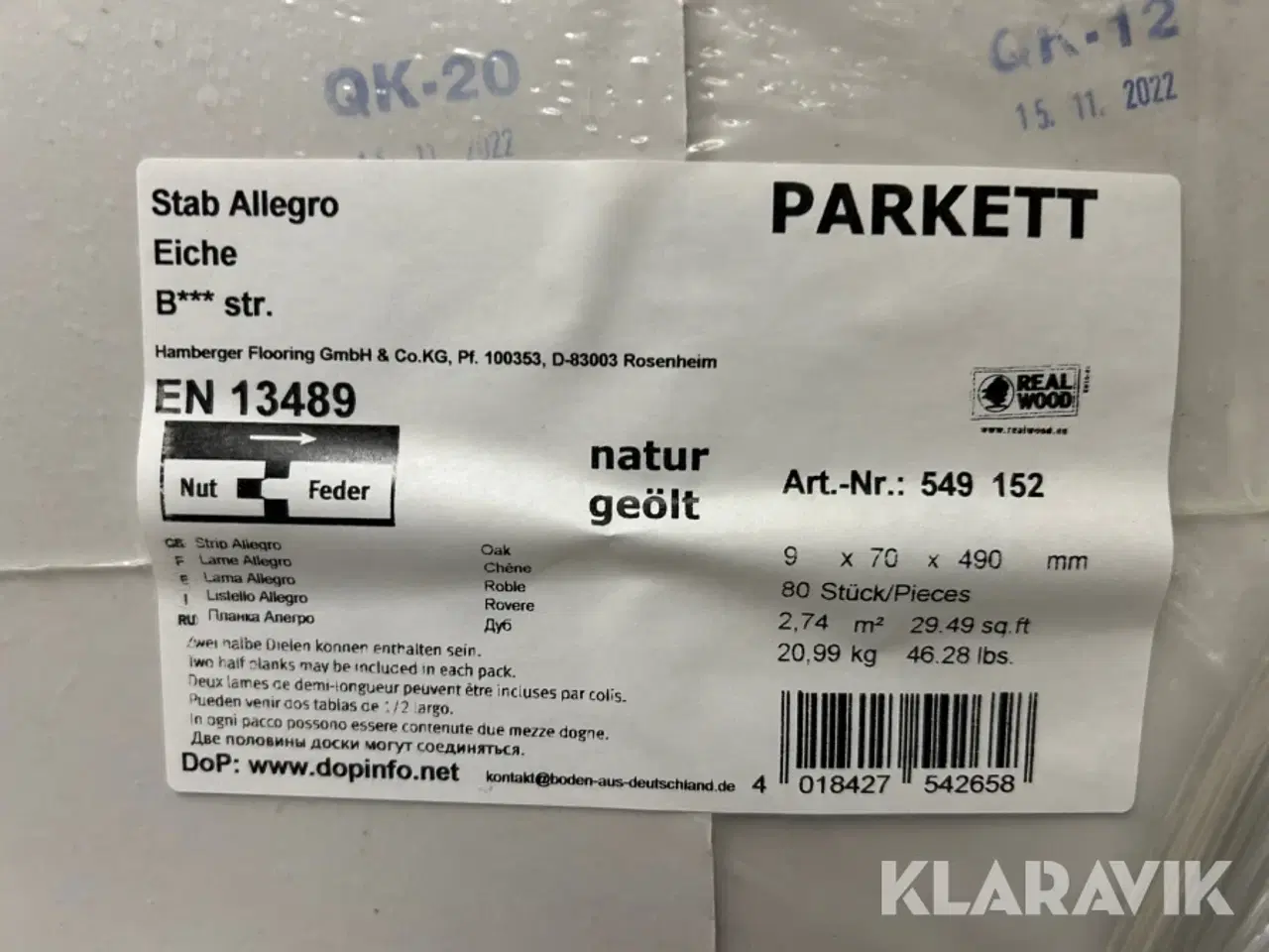 Billede 6 - Sildebens parkett HARO Stab allegro oak 87 m2