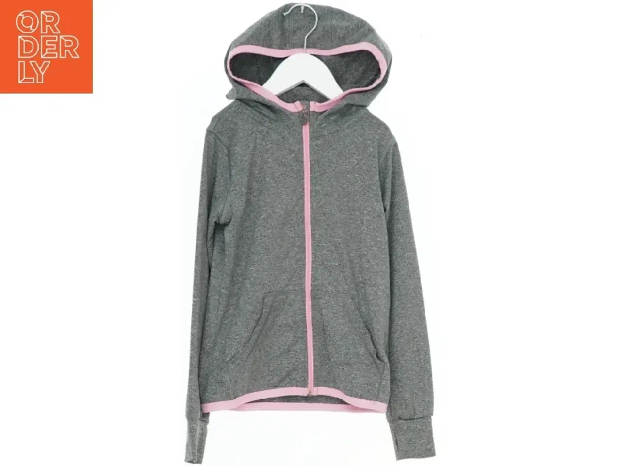 Billede 1 - Grå hættetrøje med lyserød kant fra H&M (str. 122)