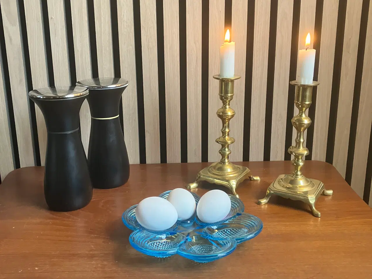 Billede 1 - Blå glas æggebakke fra Fyns Glasværk