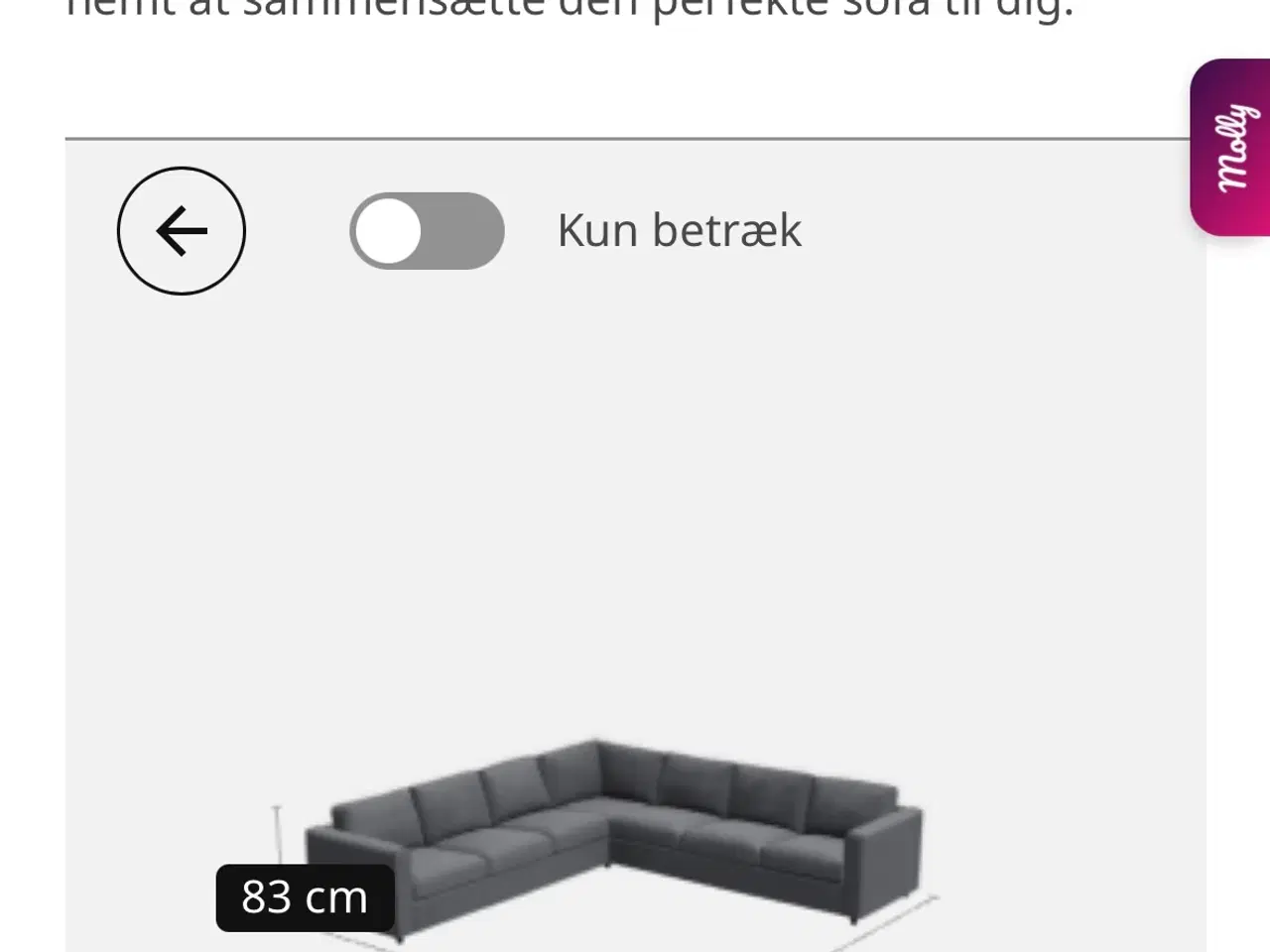Billede 1 - Hjørnesofa Vimle ikea sælges 