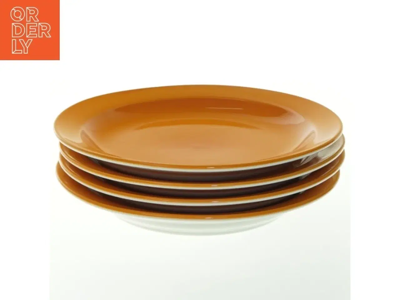 Billede 1 - Sæt af orange tallerkener fra Lounge (str. Ø. 20,5 cm)