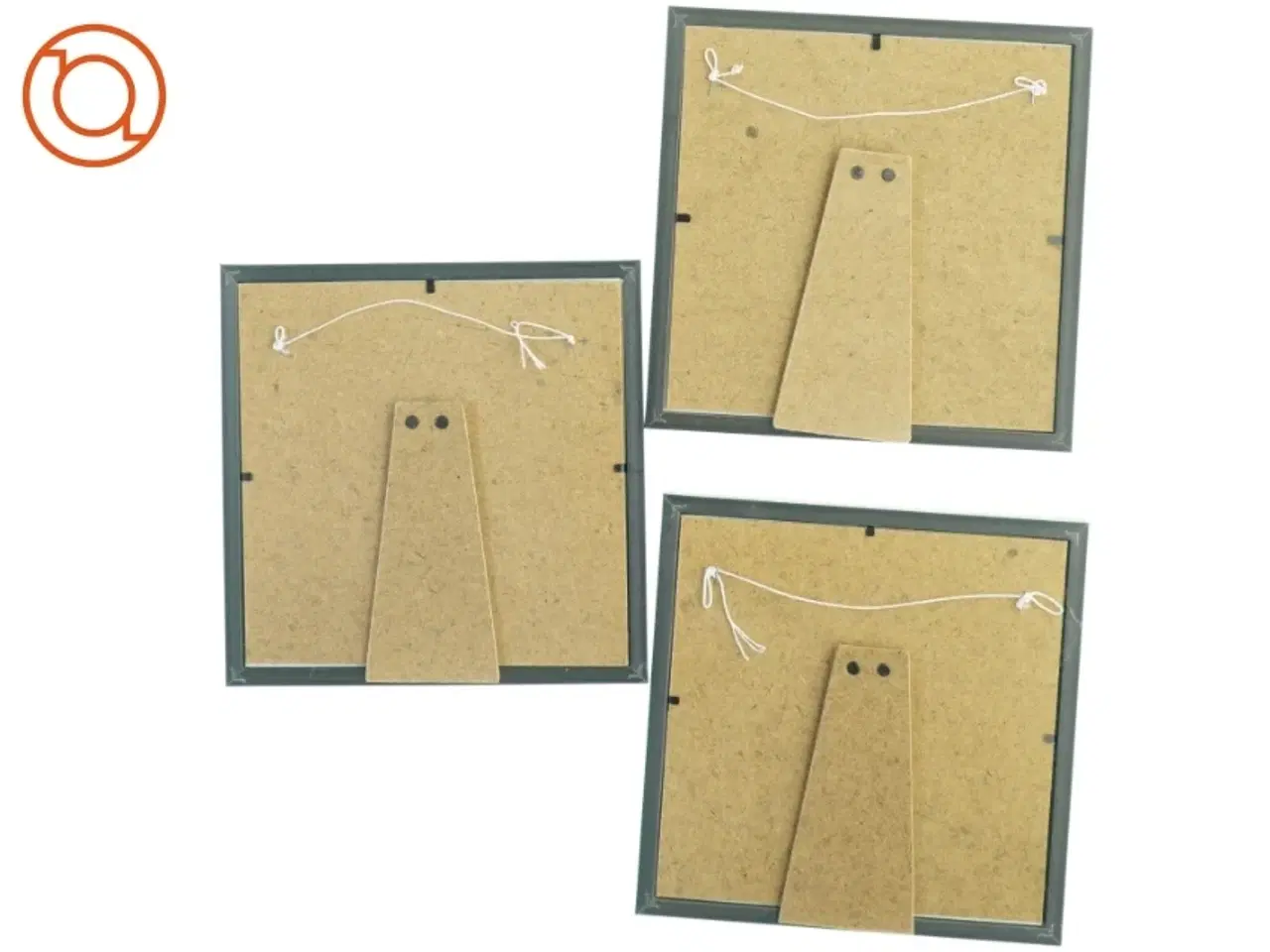 Billede 2 - Samling af tre indrammede illustrationer (str. 22 x 22 cm)