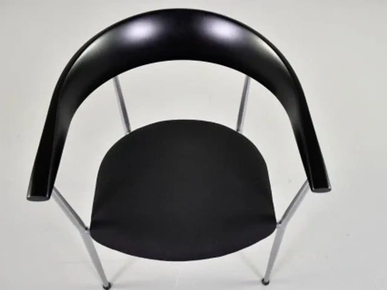 Billede 5 - Efg bondo dialog konferencestol med nyt sort polster, grå stel, nymalet sort ryg-/armlæn