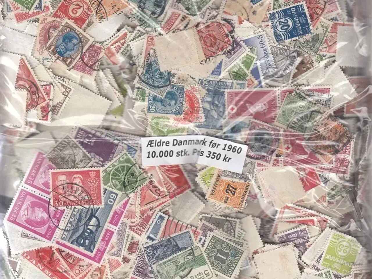 Billede 1 - Danske frimærker. 10.000 stk. ældre,