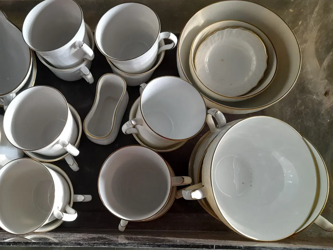 Billede 7 - Royal Copenhagen Hvid Strejfet Stel 387/Josephine