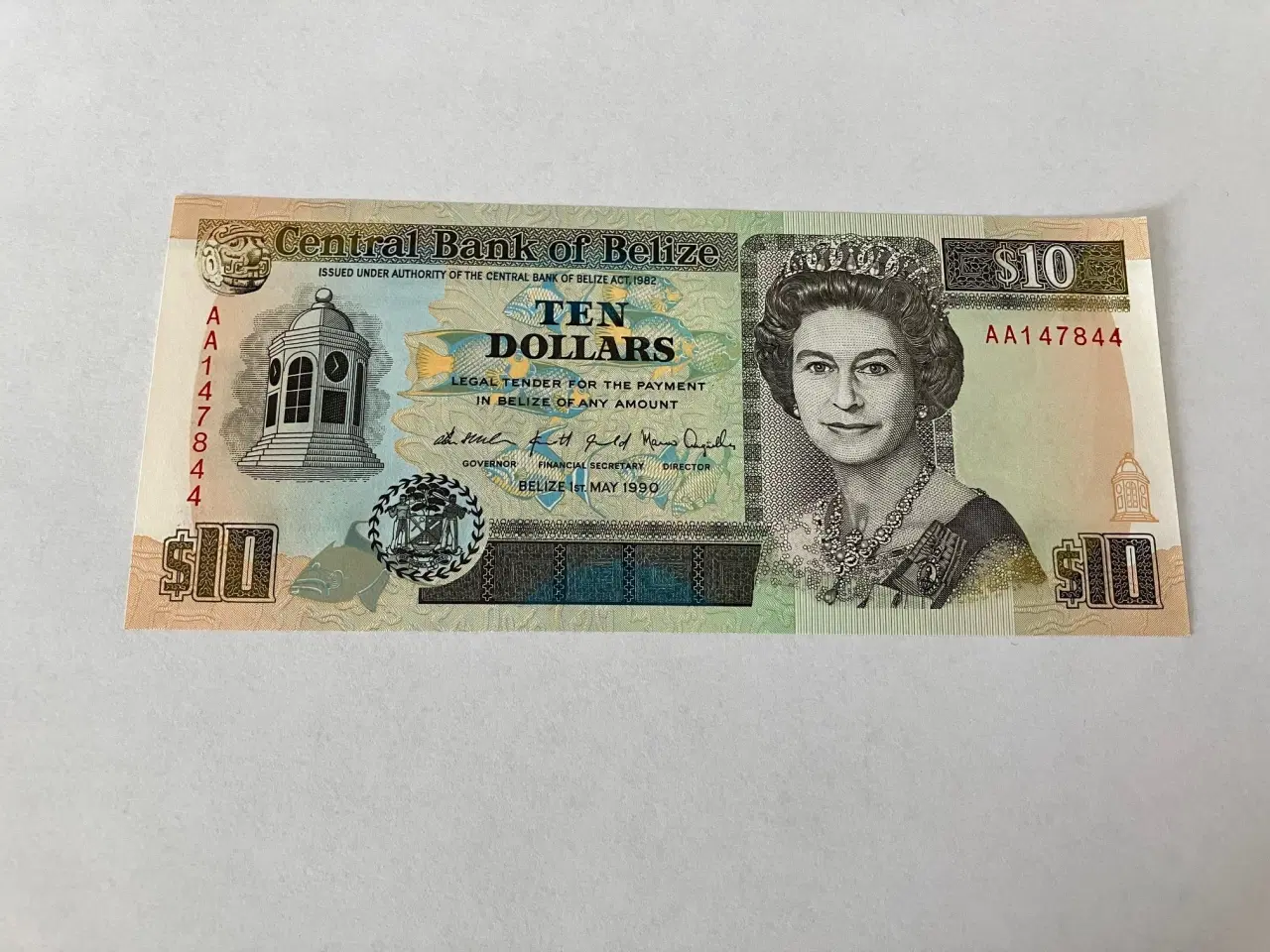 Billede 1 - 10 Dollars Belize 1990