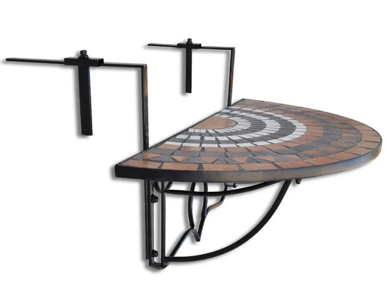 Billede 3 - Hængende altanbord mosaik terracottafarvet og hvid