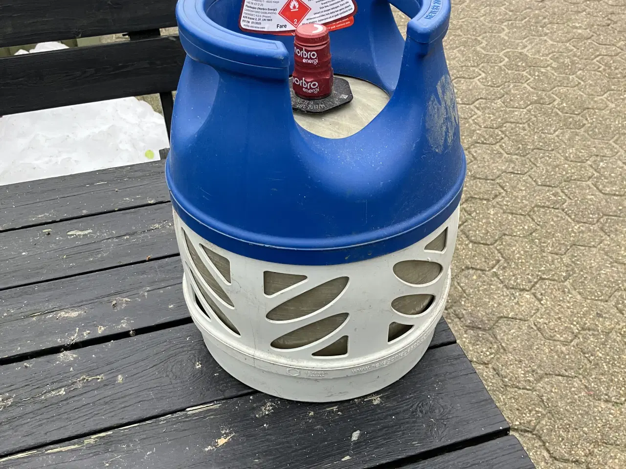 Billede 1 - Letvægt gasflaske 5 kg Ny fyldt og plomberet 