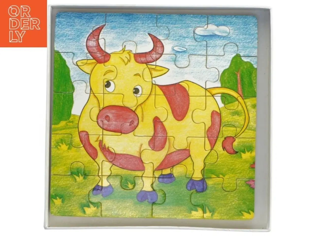 Billede 2 - Træpuslespil med dyr (str. 17,5x17,5 cm)