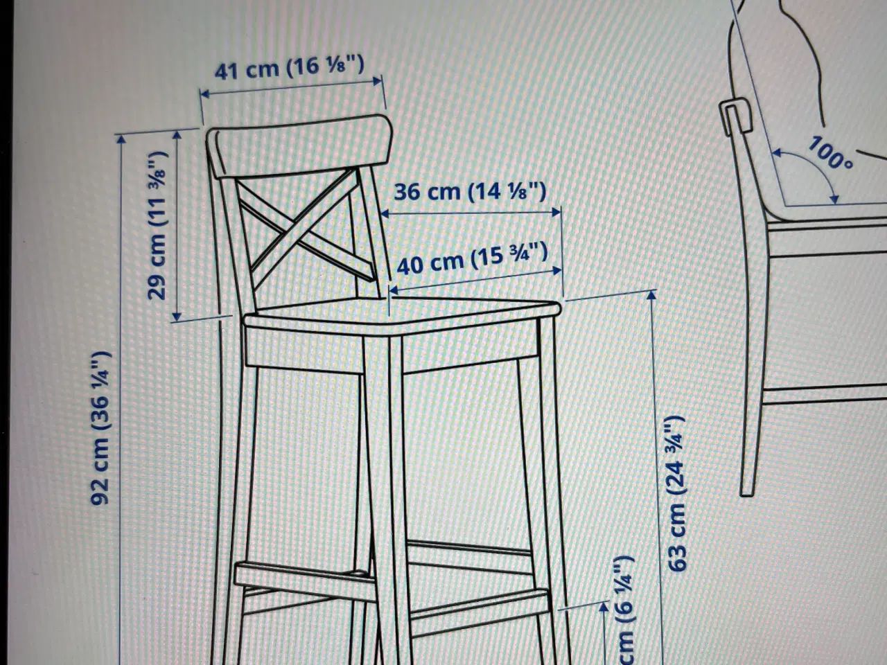 Billede 2 - 2. Styk hvide barstole 