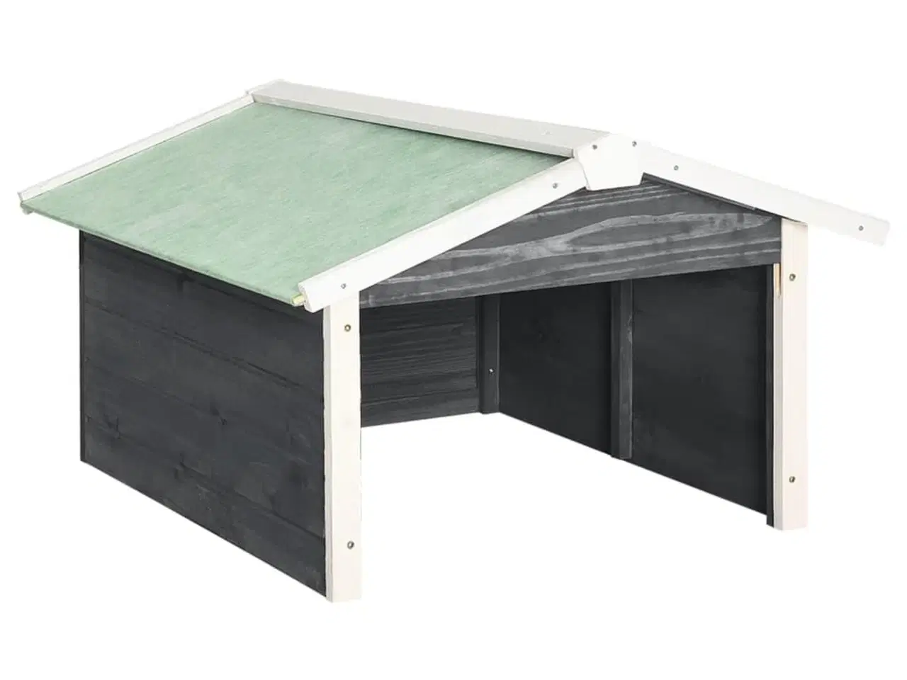 Billede 2 - Skur til robotplæneklipper 72x87x50 cm fyrretræ grå og hvid