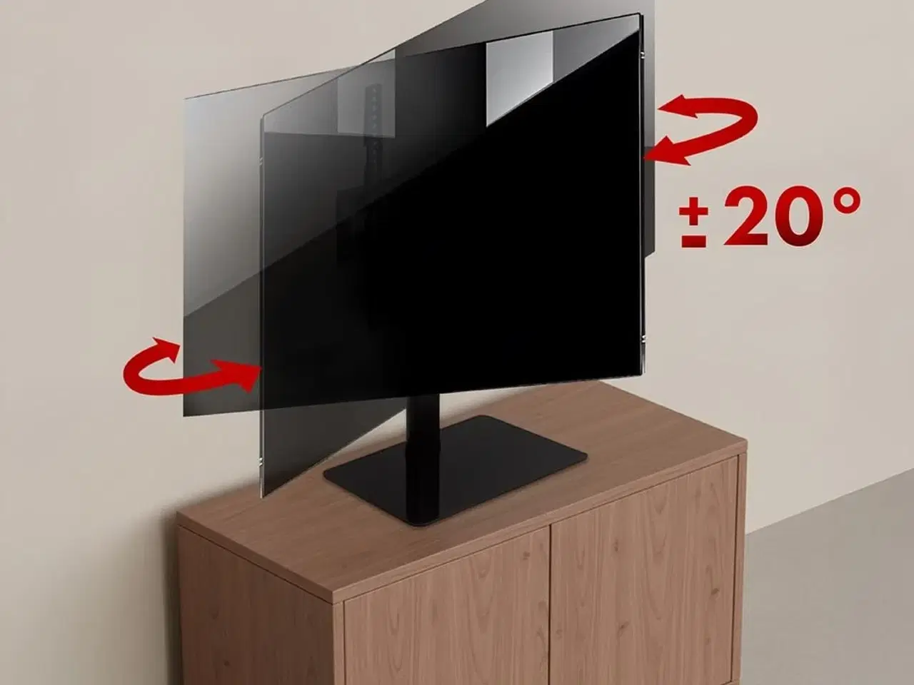 Billede 2 - TV bordstander Maclean MC-132 – drejbar 32–55", VESA 75x75–400x400, max 35 kg