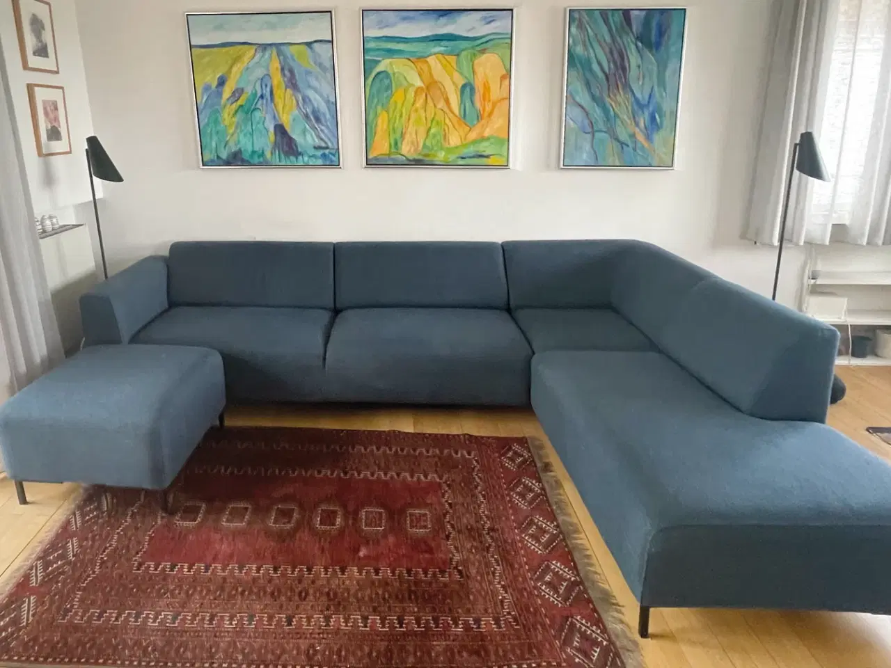 Billede 3 - 3 personers jjørnesofa +  puff