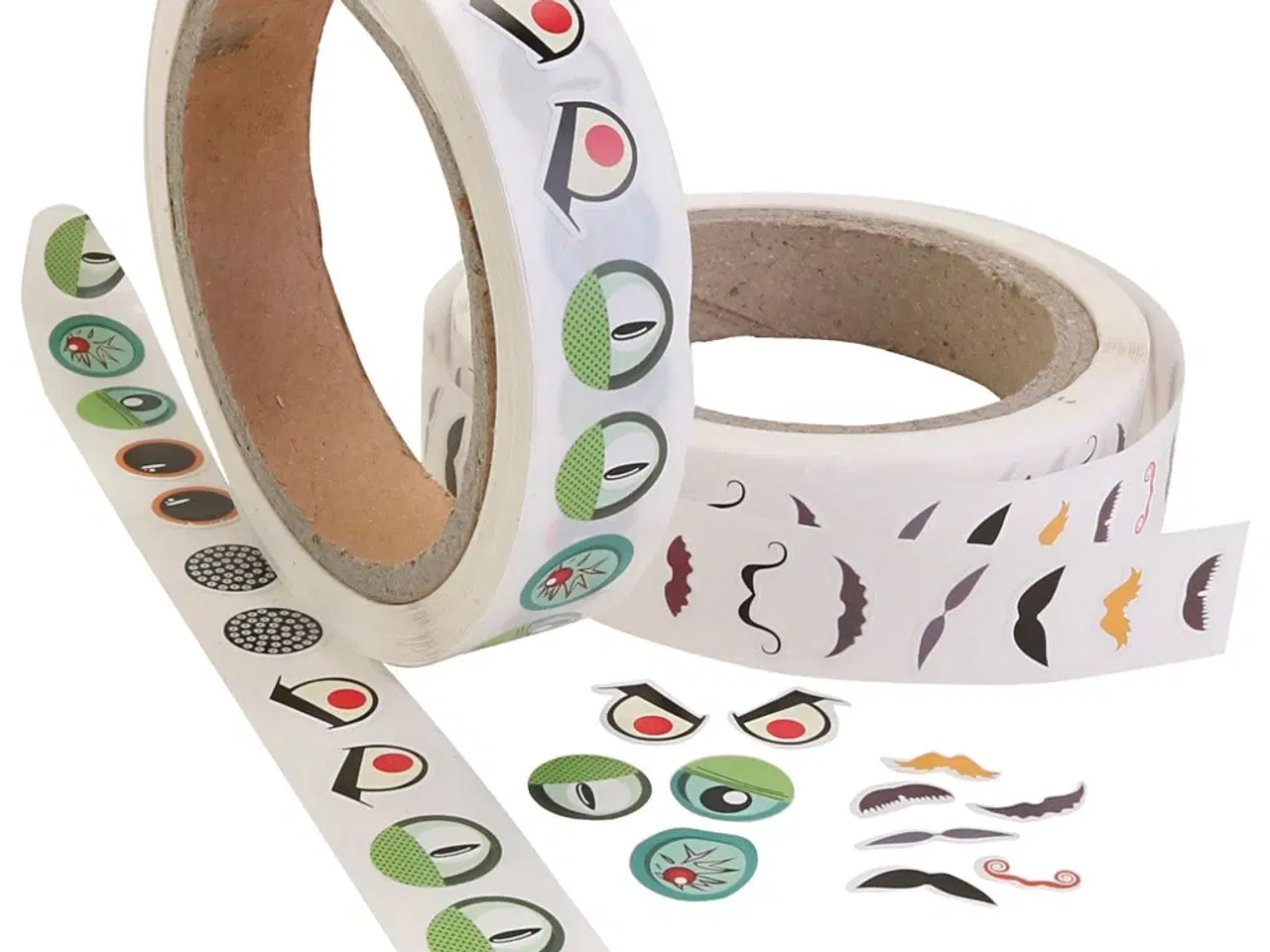 Billede 1 - Klistermærkeøjne, Øjne/overskæg, diam. 17 mm, 2000stk./ 1 pk.