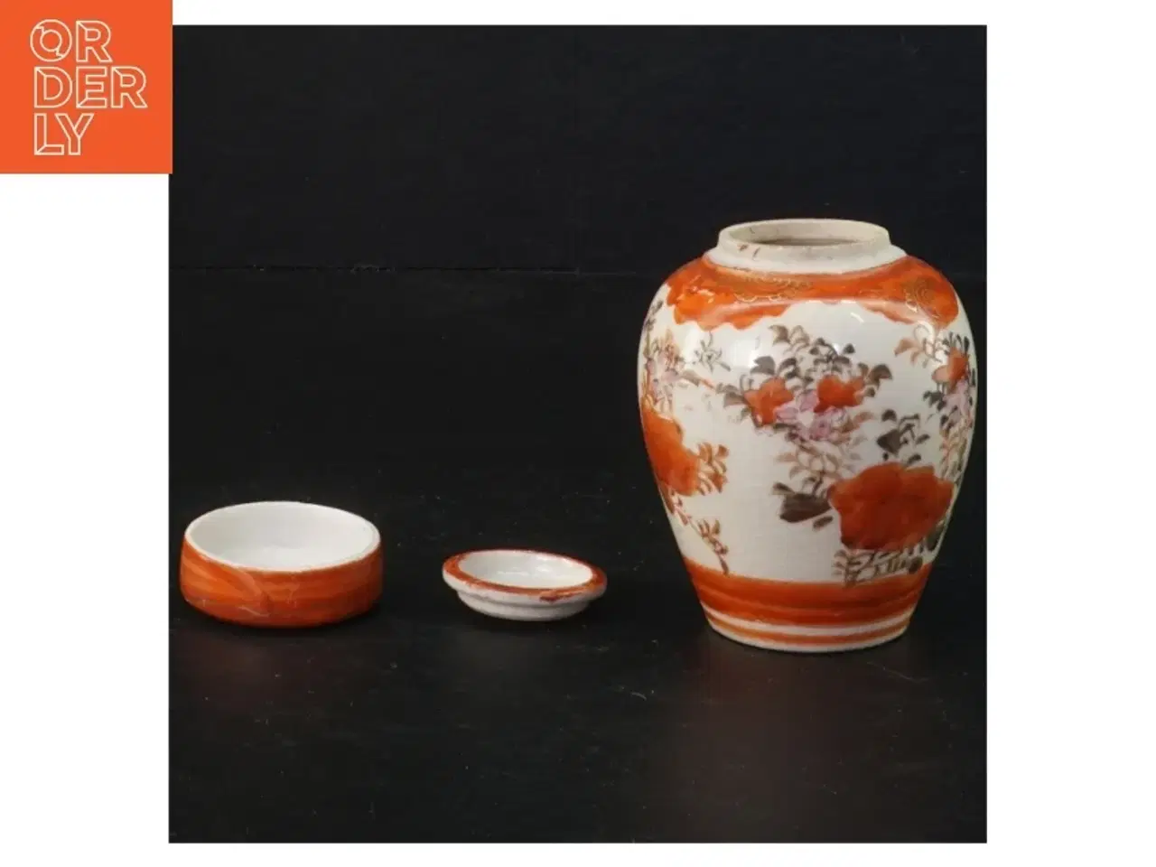 Billede 2 - Japansk kande og vase med låg (str. 14 x 8,5 cm 9,5 x ø 7 cm)