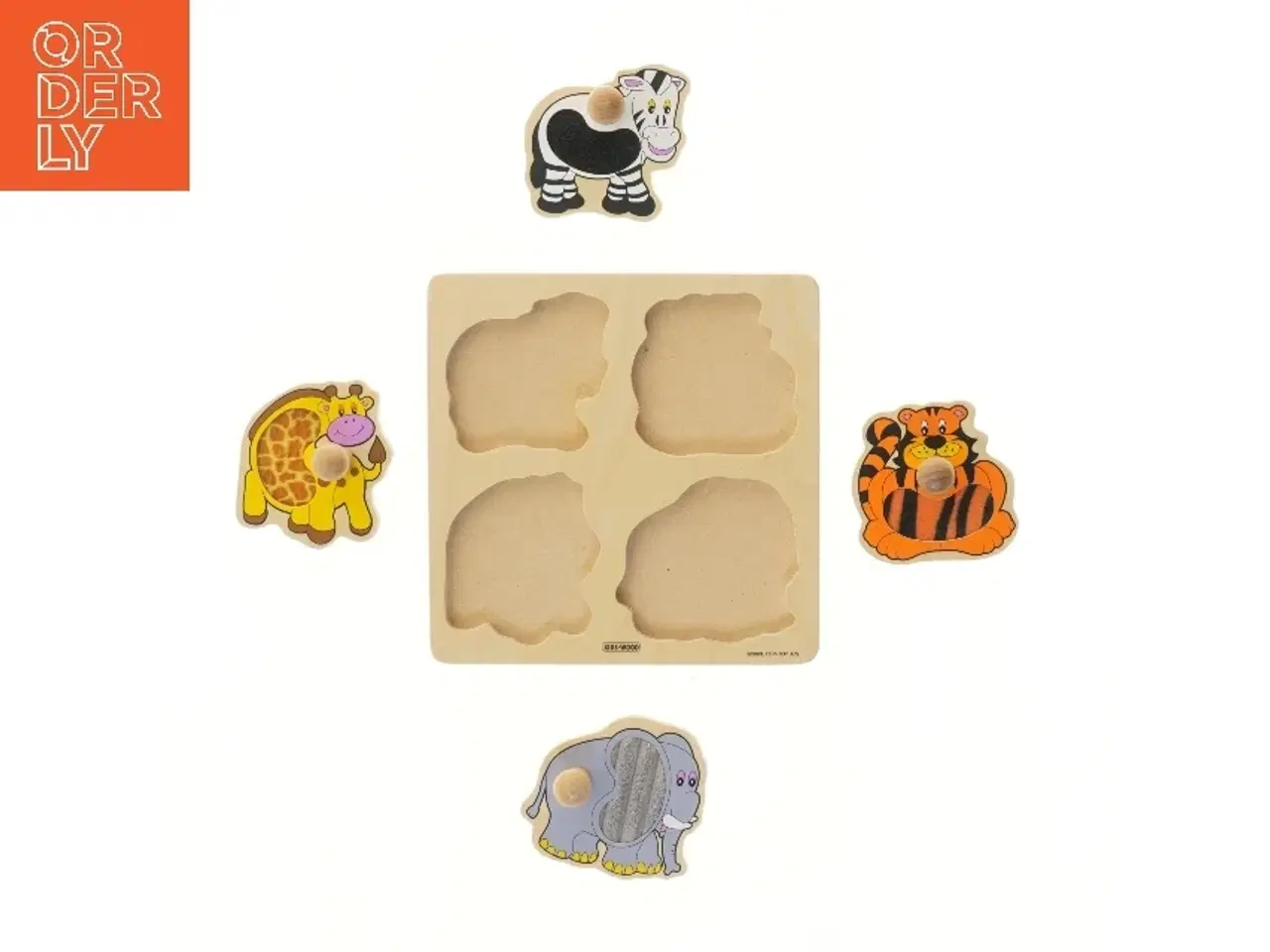 Billede 2 - Træ-puslespil med dyrefigurer fra Kids-Wood (str. 21x21 cm)