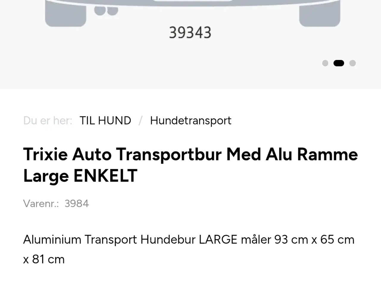 Billede 2 - Stort transportbur fra Trixie 
