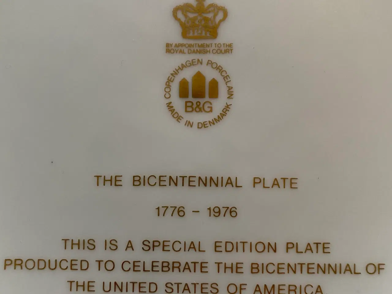 Billede 8 -  The Bicentenneial Plate - USA 200 år
