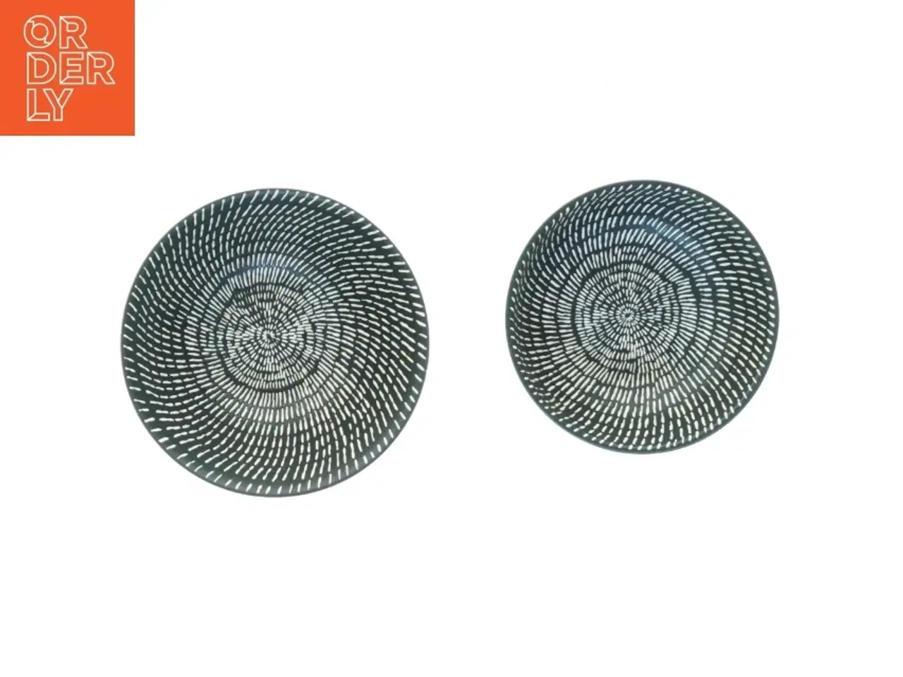 Billede 1 - Sorte skåle med hvidt organiske mønster fra Søstrene Grene (str. 13 x 4 cm 14 x 5 cm)