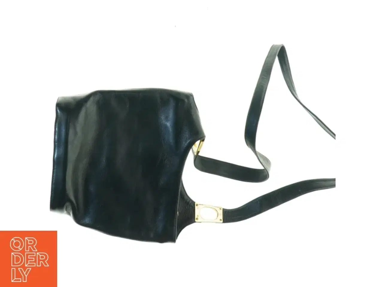Billede 3 - Sort læderhåndtaske (str. 25 x 23 cm)