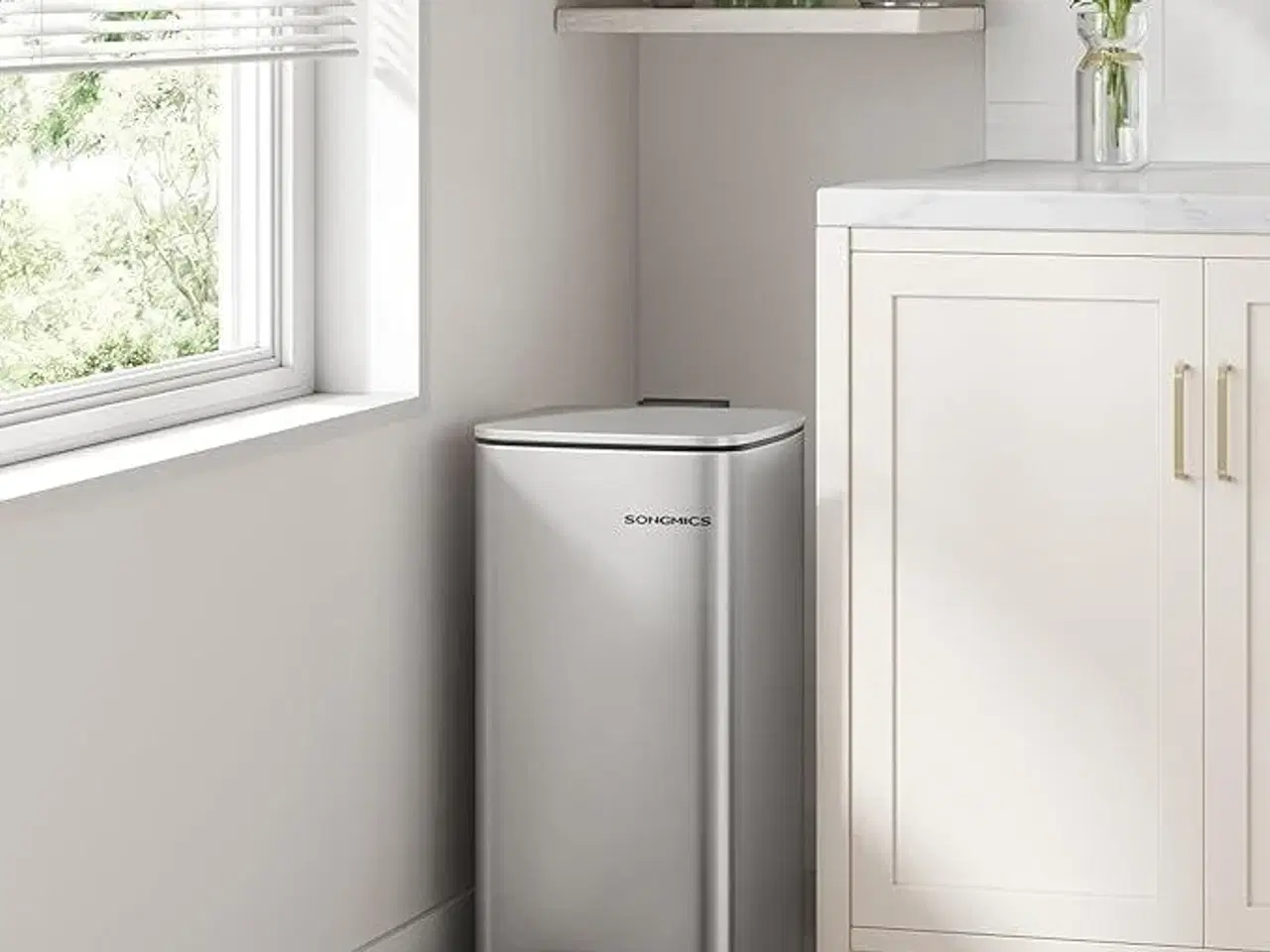 Billede 2 - Skraldespand med pedal 30 l stål, soft close, inderspand, sølv (LTB593E01)